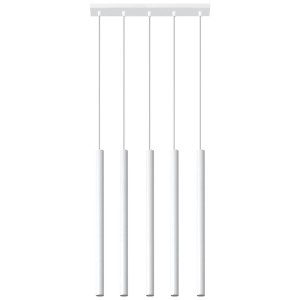 Lampa wisząca PASTELO 5 90x5x45 cm nowoczesna nad stół do salonu kuchni biała