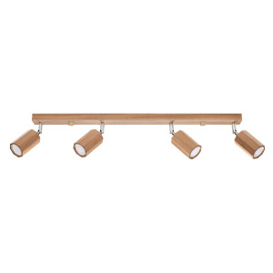 Plafon ZEKE 4 dąb 20x5x80cm nowoczesna lampa GU10 do salonu