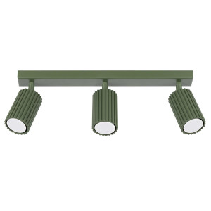 Lampa KARBON 3L 16.5x6.5x45cm 3xGU10 nad łóżkiem do sypialni salonu garderoby zielony oliwkowy