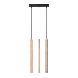Lampa wisząca PASTELO 3L drewno 110x5x30cm nowoczesna G9 do salonu