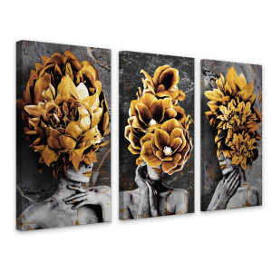 Obrazy Canvas Do Sypialni Portret Kobiety Abstrakcja Marmur na Płótnie 120x80