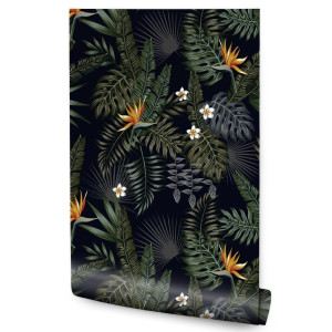 Tapeta W Rolce Tropikalne LIŚCIE Kwiaty Monstera