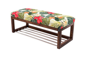 Siedzisko do przedpokoju LPG-4 55x40x45 cm ławka tapicerowana nogi orzech tkanina tropic 02