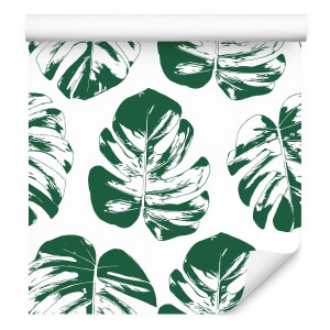 Tapeta liście zieleń monstera rośliny do salonu