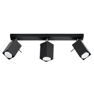 Plafon MERIDA 3 czarny 16x6x45cm nowoczesna lampa GU10 do salonu