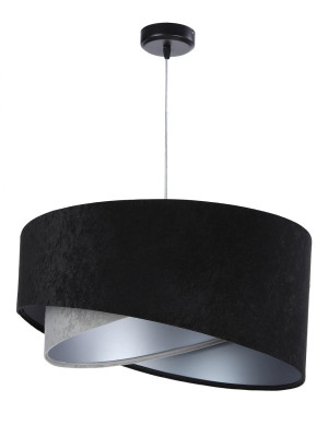Lampa wisząca asymetryczna czarno-szaro srebrna do salonu sypialni biura