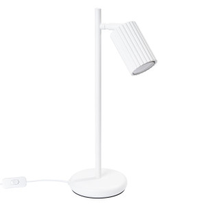 Lampa biurkowa Karbon 43x19.5x14.5cm do biura sypialni biała