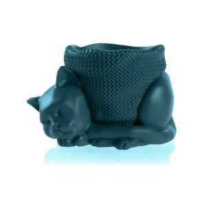 Donica Sleepy Cat Dark Turquoise Poli 12 cm