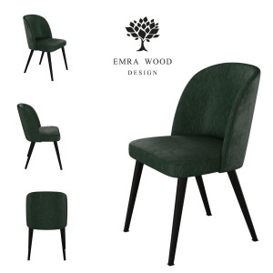 Krzesło TUXEDO KR-2 53x49x83 cm welurowe do jadalni ciemnoszary