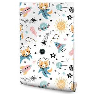 Tapeta Do Pokoju Dziecięcego LISKI Kosmos Rakiety 53x1000
