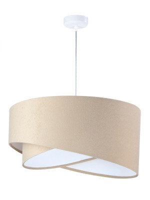 Lampa wisząca asymetryczna beżowo-biała do salonu sypialni biura