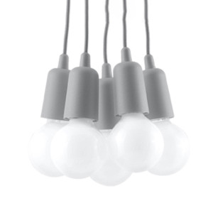 Lampa wisząca DIEGO 5 szara 90x25x25cm E27 noowczesna do salonu