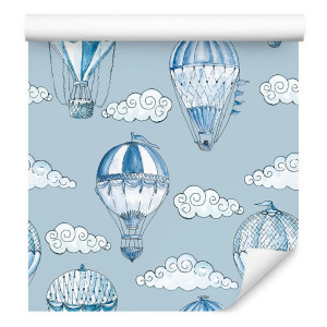 Tapeta do pokoju dziecka chmury balony pojazdy