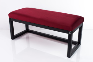 Siedzisko do przedpokoju LPG-2 55x35x45 cm ławka tapicerowana nogi czarne tkanina Piano 06 bordowy