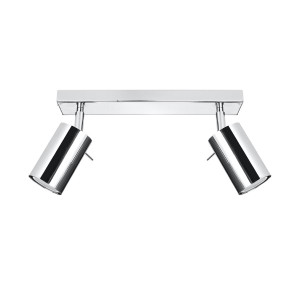 Plafon RING 2 chrom 16x6x30cm nowoczesna lampa GU10 do salonu