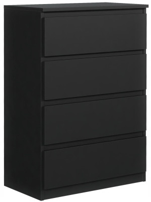Komoda z 4 szufladami 102x70x39 cm czarna pojemna do salonu i sypialni