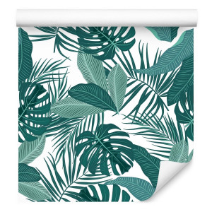 Tapeta do salonu liście bananowca monstera tropiki