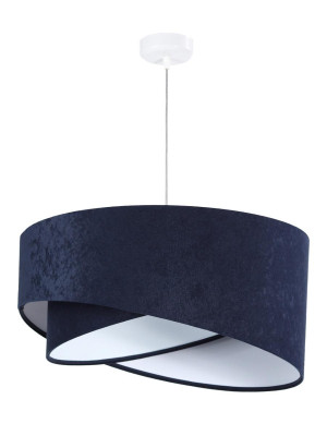 Lampa 50x23x93 cm wisząca asymetryczna granatowo biała do salonu sypialni biura