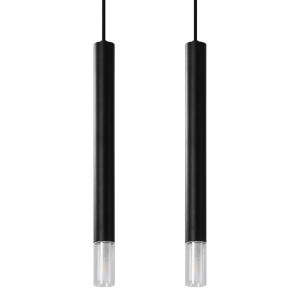 Lampa wisząca WEZYR 2 czarna 120x6x30cm nowoczesna lampa G9 do salonu