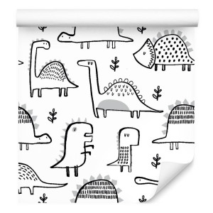 Tapeta do pokoju dziecka, dinozaury rośliny natura