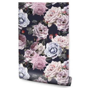 Tapeta Kolorowe RÓŻE Kwiaty Akwarela Styl Vintage 53x1000
