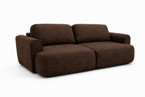 Kanapa z funkcją spania ITALY 250x100x82 cm FLOW 01 trzyosobowa sofa rozkładana tkanina brązowa