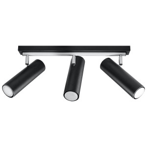 Plafon DIREZIONE 3 czarny 20x6x45cm nowoczesna lampa GU10 do salonu
