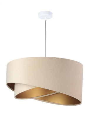 Lampa wisząca asymetryczna beżowo-złota do salonu sypialni biura