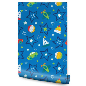Tapeta Ścienna Malowane Pastelowe ZABAWKI Gwiazdy 53x1000
