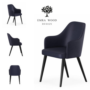 Krzesło tapicerowane KR-9 53x83x49 cm DELUXE 36 do jadalni granatowy