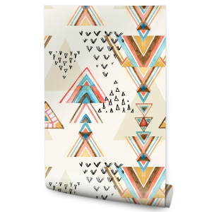 Tapeta Ścienna Kolorowe WZORY Geometryczne Boho