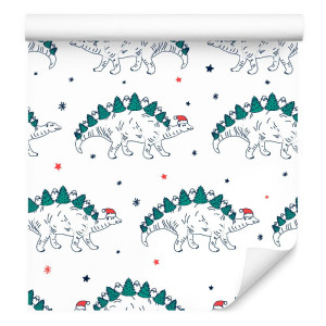 Tapeta ścienna do pokoju dziecka, dinozaury drzewa