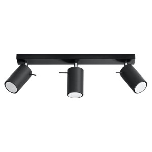 Plafon RING 3L czarny 16x6x45cm nowoczesna lampa GU10 do salonu