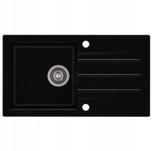 Zlewozmywak 78x43,5 cm 1-komorowy z ociekaczem Westa deep black do kuchni