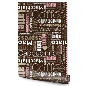 Tapeta kawa typografia napisy serduszka do kuchni