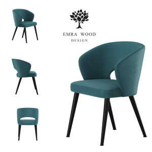 Krzesło DELUXE KR-8 50x60x85 cm welurowe do jadalni turkusowy