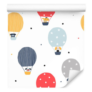 Tapeta ścienna do pokoju dziecka balony psy kropki