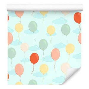 Tapeta do pokoju dziecka kolorowe balony chmury