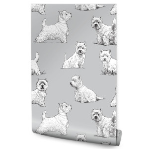 Tapeta Dla Dzieci PIESKI Terrier Westy Dekoracja