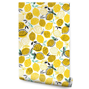 Tapeta do Kuchni CYTRYNY w Stylu Skandynawskim