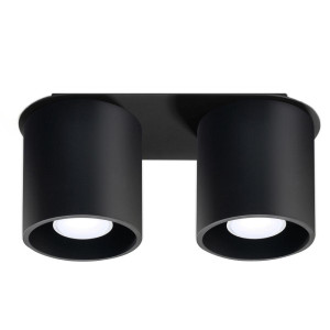 Plafon ORBIS 2 czarny 12x10x26cm nowoczesna lampa GU10 do salonu