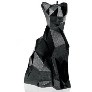 Świeca Cat Low-Poly Black Metallic