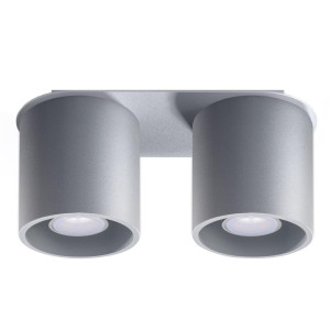 Plafon ORBIS 2 szary 12x10x26cm nowoczesna lampa GU10 do salonu
