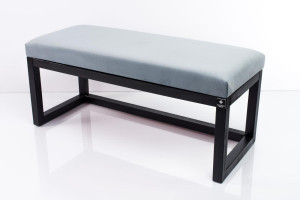Siedzisko do przedpokoju LPG-2 95x50x40 cm ławka tapicerowana nogi czarne tkanina popiel