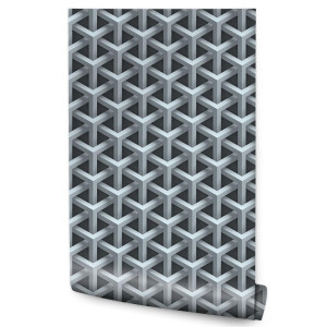 Tapeta Ścienna NOWOCZESNY Wzór Geometryczny w 3D 53x1000