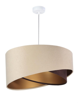 Lampa wisząca asymetryczna beżowo-brązowo-złota do salonu sypialni biura