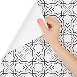 Tapeta geometryczna - orientalny wzór, dekoracja w stylu nowoczesnym