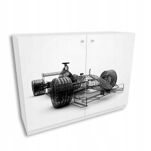 Komoda FORMULA 120x90 cm biała młodzieżowa z grafiką dla dziecka