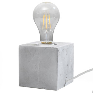 Lampa biurkowa ARIZ 10x10x10 cm nowoczesna lampka biurkowa loft E27 beton szary do biura pokoju