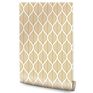 Tapeta Ścienna Geometryczne LIŚCIE w Stylu Retro 53x1000